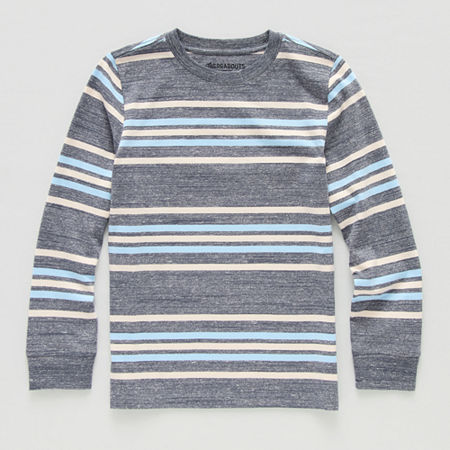 Thereabouts Little & Big Boys Crew Neck Long Sleeve T-Shirt, Xl (18-20) Husky, Blue