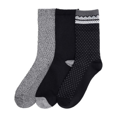 Cuddl Duds Midweight Womens 3 Pair Crew Socks