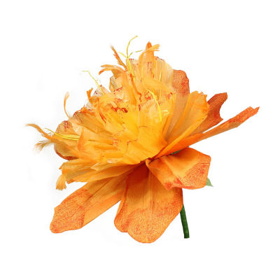 26'' Orange and Green Spring Floral Artificial Craft Stem