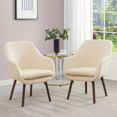 Take-A-Seat Charlotte Wingback Sherpa Accent Armchair