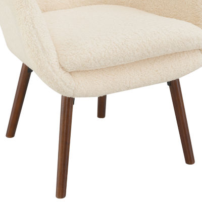 Take-A-Seat Charlotte Wingback Sherpa Accent Armchair