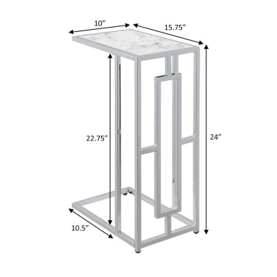 Town Square Chrome Faux Marble C End Table