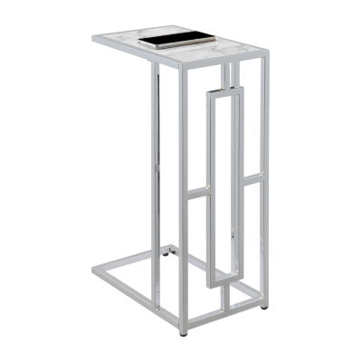 Town Square Chrome Faux Marble C End Table