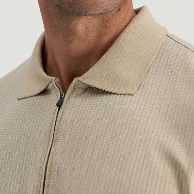 Haggar Premium Comfort Houndstooth Mens Regular Fit Short Sleeve Polo Shirt