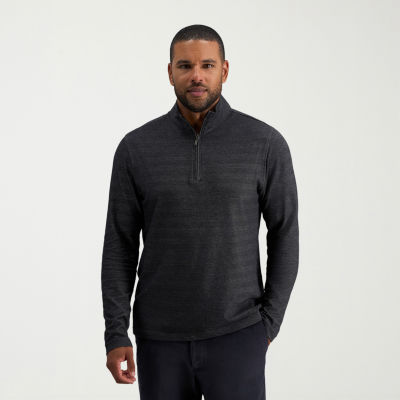 Haggar Mens Mock Neck Long Sleeve Quarter-Zip Pullover