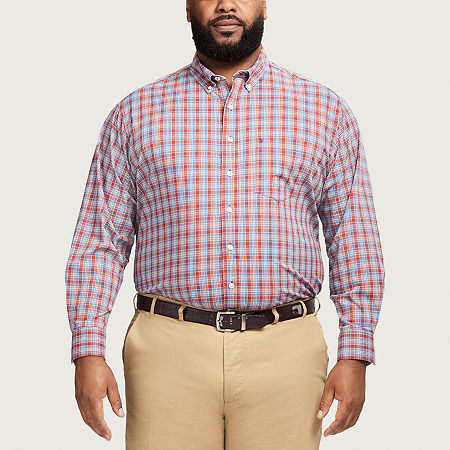 IZOD Performance Comfort Mens Long Sleeve Classic Fit Big and Tall Button-Down Shirt, 5x-large Tall, Orange
