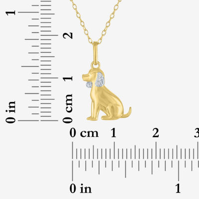 Diamond Accent (G-H Womens Diamond Accent Lab Grown White Diamond Accent 14K Gold Over Silver 16 Inch Pendant Necklace