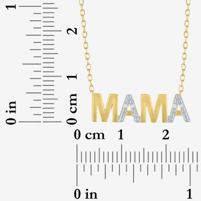 Diamond Accent (G-H Womens Diamond Accent Lab Grown White Diamond Accent 14K Gold Over Silver 16 Inch Pendant Necklace