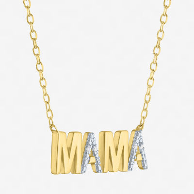 Diamond Accent (G-H Womens Diamond Accent Lab Grown White Diamond Accent 14K Gold Over Silver 16 Inch Pendant Necklace