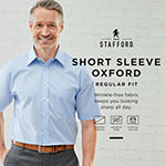 Stafford Mens Short Sleeve Wrinkle Free Oxford Button Down Collar Dress Shirt