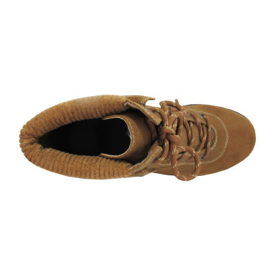 st john's bay womens landson lace up boots block heel