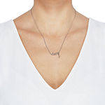 Womens 10K Gold Sterling Silver Heart Pendant Necklace