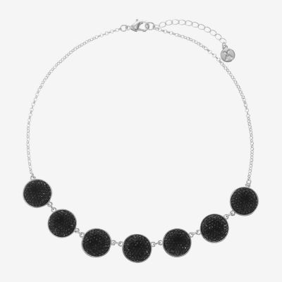 Mixit Freeform Womens Black 17 Inch Collar Necklace