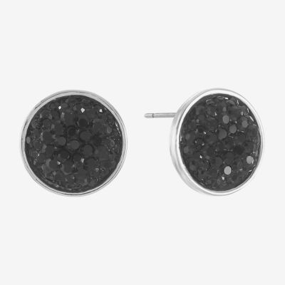 Mixit Black 12mm Round Stud Earrings