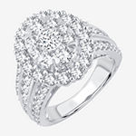 Womens 3 CT. T.W. Lab Grown White Diamond 10K White Gold Oval Engagement Ring