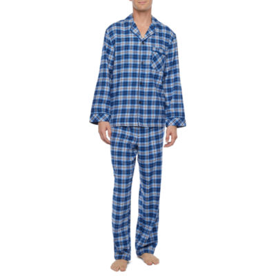 St. John's Bay Flannel Mens Long Sleeve 2-pc. Pant Pajama Set, Color ...