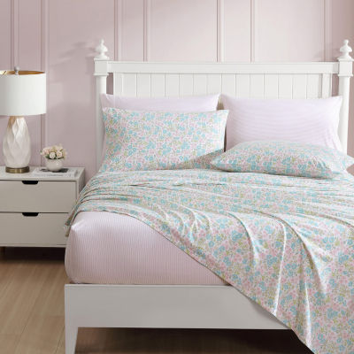 Laura Ashley Jaynie Sheet Set, Color: Blue Pink - JCPenney