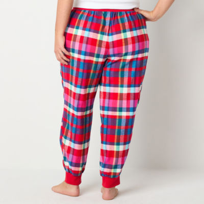 Sleep Chic Womens Plus Flannel Pajama Pants