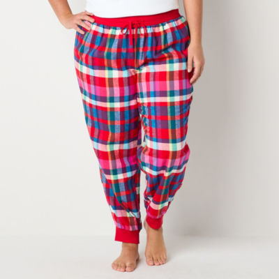 Sleep Chic Womens Plus Flannel Pajama Pants