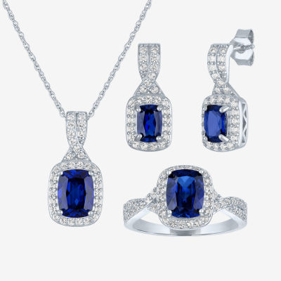 Lab Created Blue Sapphire Sterling Silver 3-pc. Jewelry Set