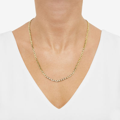 Made in Italy 10K Gold 22 Inch Semisolid Curb Chain Necklace