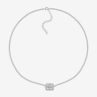 Diamonart Womens White Cubic Zirconia Sterling Silver Tennis Necklaces, One Size