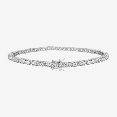 Diamonart White Cubic Zirconia Sterling Silver Infinity 7.25 Inch Tennis Bracelet