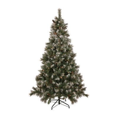 Northlight Snow Valley 7 1/2 Foot Pre-Lit Pine Christmas Tree