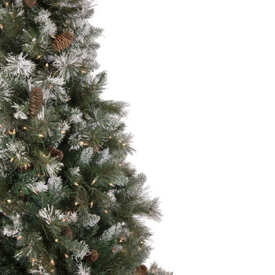 Northlight Snow Valley 7 1/2 Foot Pre-Lit Pine Christmas Tree