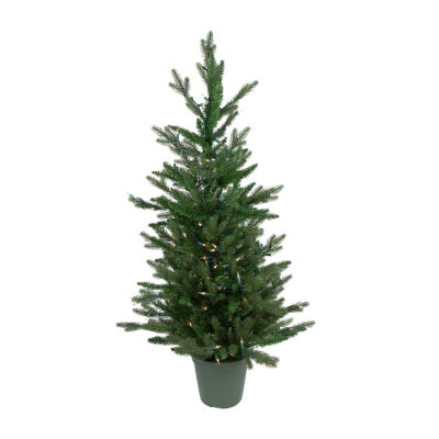 Northlight Spruce Potted 4 Foot Pre-Lit Spruce Christmas Tree