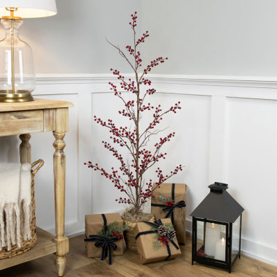 Northlight Potted Berry Twig Unlit 4 Foot Christmas Tree