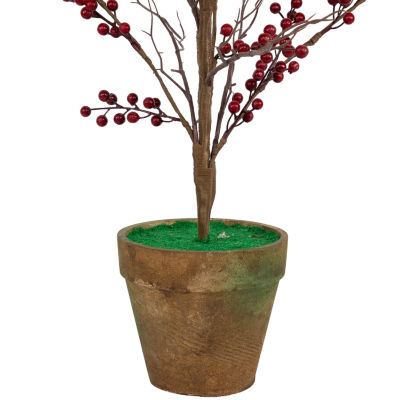 Northlight Potted Berry Twig Unlit 4 Foot Christmas Tree