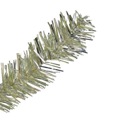 Northlight Metallic Platinum Tinsel 7 Foot Pre-Lit Christmas Tree