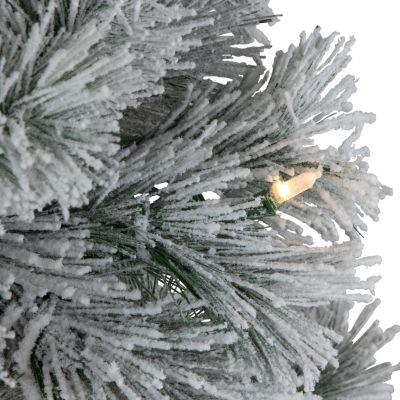 Northlight Snow Bristle 7 1/2 Foot Pre-Lit Pine Christmas Tree