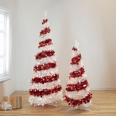 Northlight Candy Cane Pop-Up 4 Foot Pre-Lit Christmas Tree