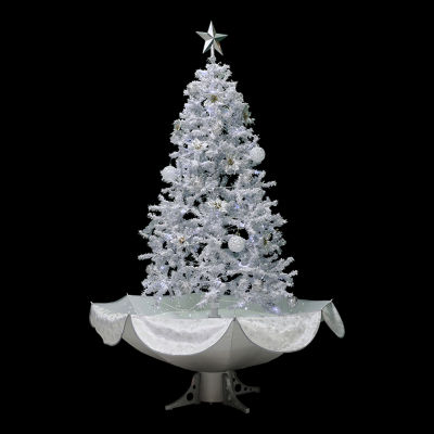 Northlight Lighted Musical Snowing Tinsel 6 Foot Pre-Lit Christmas Tree