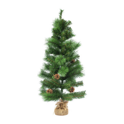 Northlight Led Lighted Mixed Pine And Pine Cones 3 Foot Pre-Lit Pine Christmas Tree