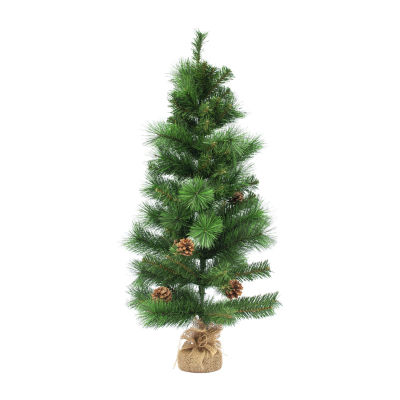 Northlight 39in Pine Cones Jute Base 3 Foot Pine Christmas Tree