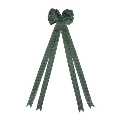 Northlight 50in Plaid 16 Loop Bow Indoor Ribbons