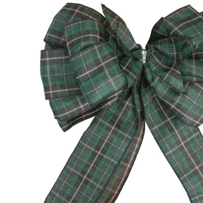 Northlight 50in Plaid 16 Loop Bow Indoor Ribbons