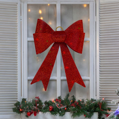 Northlight Led Lighted Tinsel Bow Indoor Ribbons