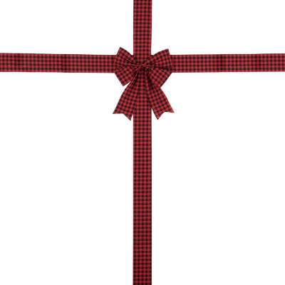 Northlight 14ft Red Buffalo Plaid  Door Bow Indoor Ribbons