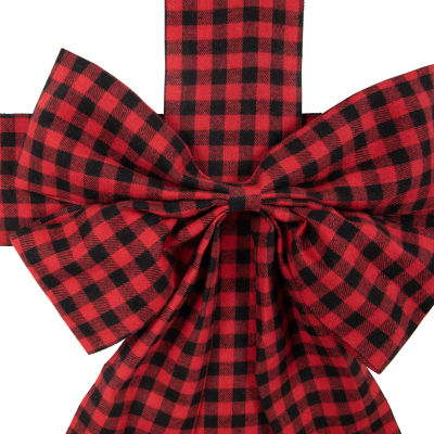 Northlight 14ft Red Buffalo Plaid  Door Bow Indoor Ribbons