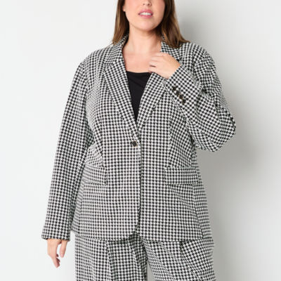 Liz Claiborne Ponte Womens Classic Fit Blazer-Plus