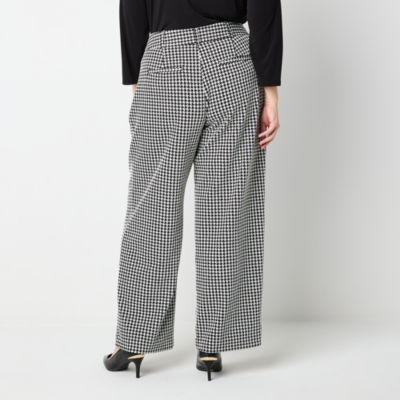 Liz Claiborne-Plus Ponte Tailored Classic Fit Wide Leg Trouser