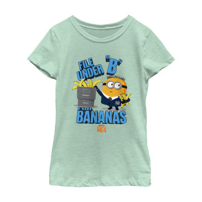 Little & Big Girls Crew Neck Short Sleeve Minions T-Shirt