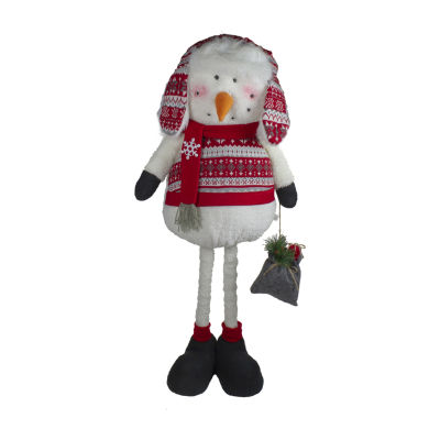 Northlight Plush  Snowman Telescopic Legs Christmas Snowman Figurine
