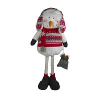 Northlight Plush Snowman Telescopic Legs Snowman Figurine, One Size, White