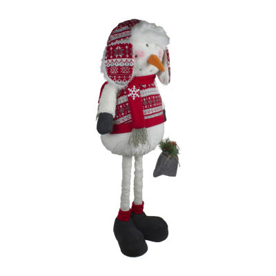 Northlight Plush  Snowman Telescopic Legs Snowman Figurine