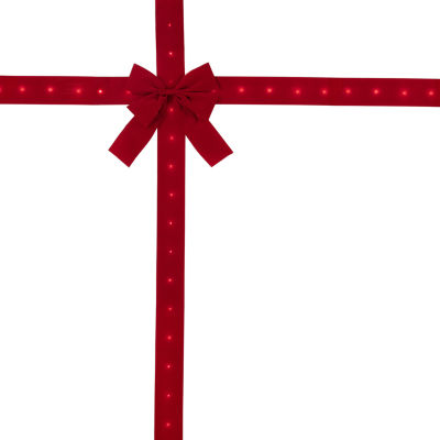 Northlight 14ft Prelit Red Velvet  Door Bow Indoor Ribbons